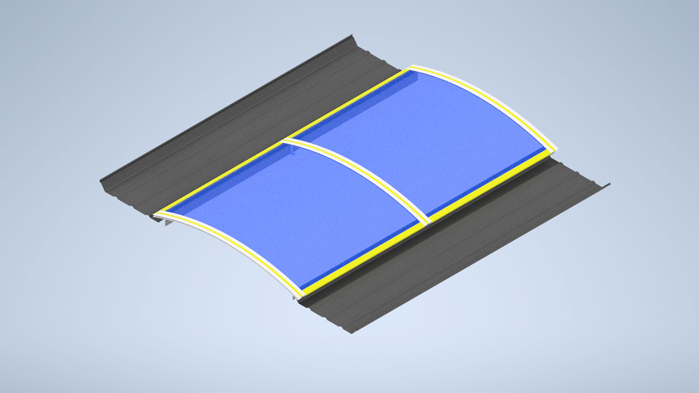 Domo Arco Cañón Polybrite en lámina SSR Lock - vista isométrica.